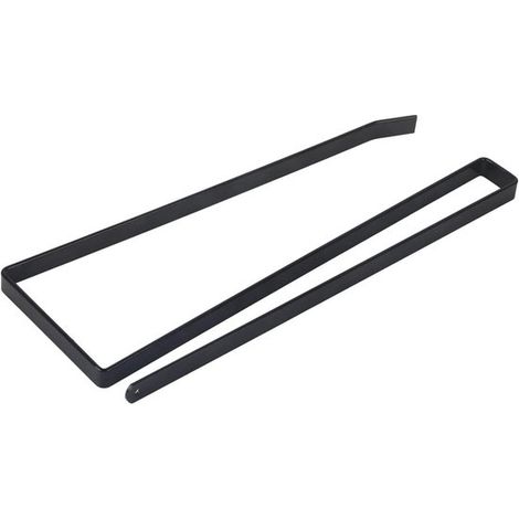 Porte-rouleau de papier essuie-tout - Porte-rouleau de papier toilette - Acier - noir - sans perçage - À suspendre - 2611,51,3 cm (1/5)