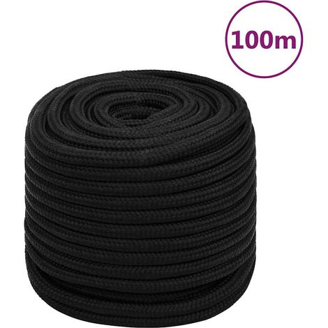 vidaXL Cuerda de trabajo poliéster negro 18 mm 100 m (1/5)