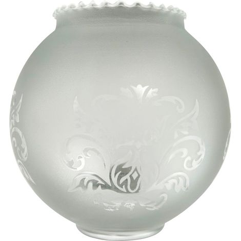 Tibelec – Abat-jour en verre satiné gravé blanc – Forme boule – Diamètre 135 mm – Pour luminaires modernes