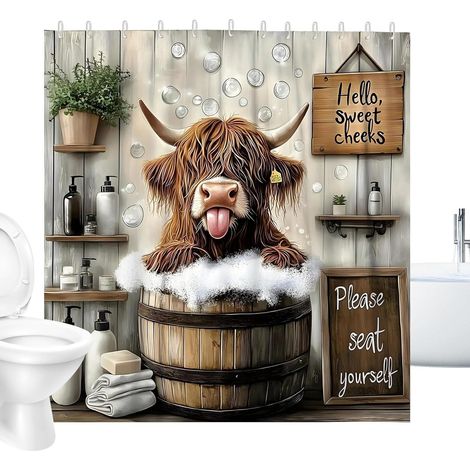 Countryside Farmhouse Style Shower Curtain Charming Rustic