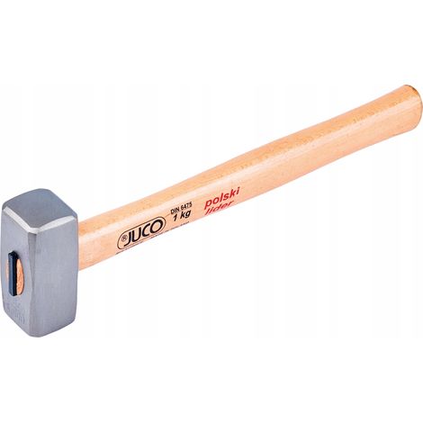 Juco 5,0 kg, martillo forjador tradicional, ideal para trabajos de cantería y construcción, cabeza forjada por inducción, mango de madera dura, alta durabilidad y potencia en cada golpe.