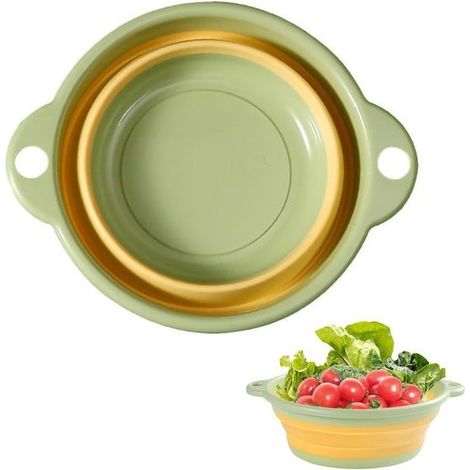 Bac à vaisselle pliable - Lavabo compact en silicone léger - Pour petite vaisselle, légumes et camping - Évier pliable (1/5)
