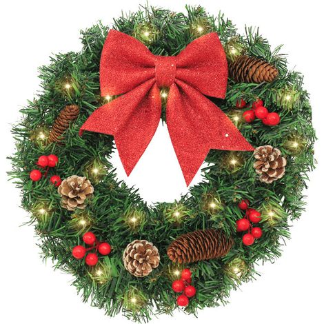 Couronne de Noël, décoration de porte d'entrée, façade murale et cheminée (1/5)
