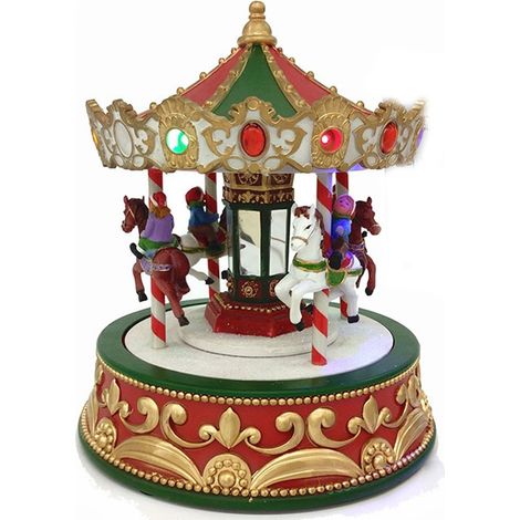 Giostrina di natale giostra con cavalli per bambini luce suoni e movimento H21 idea regalo addobbi decorazioni natalizia (1/5)