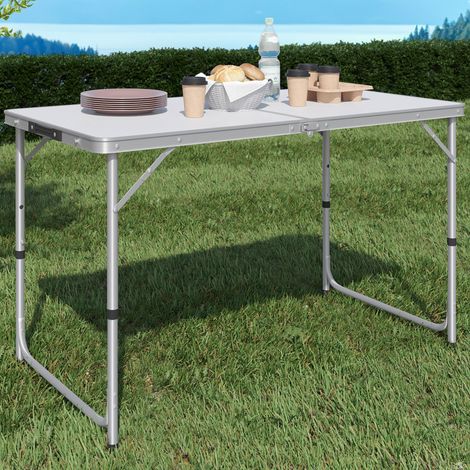Mesa de camping plegable de altura regulable de 120 cm