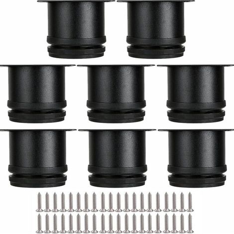 Set mit 8 verstellbaren Möbelfüßen, Schwarz