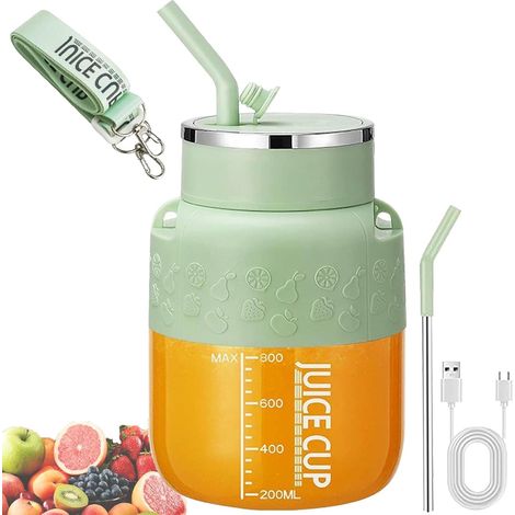 Großer, tragbarer 800-ml-Mixer, mit Strohhalm und Schokoladenband, für Smoothies und tägliche Verwendung (1/5)