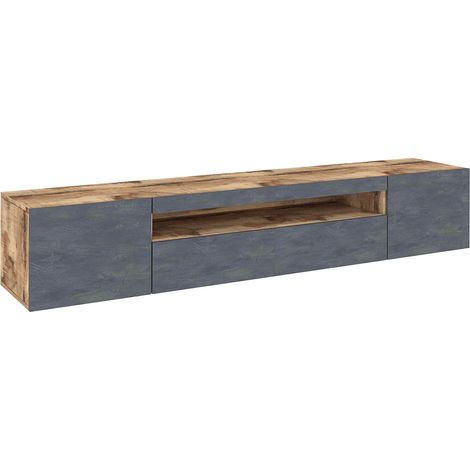 Mobile TV 3 Ante 200x40x36,5 cm Daiquiri Acero Pereira e Ardesia (1/4)