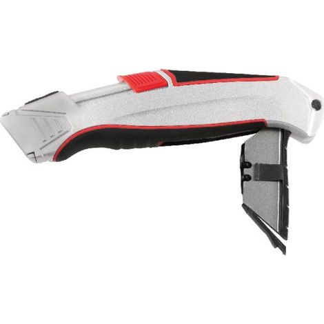 Cutter de sécurité avec dragonne – Lame auto-rétractable – Corps métallique robuste – Porte-outil ceinture – MOB (1/6)
