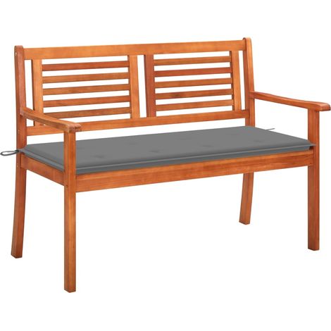 Banc de jardin 2 places avec coussin 120cm Bois d'eucalyptus 3 (1/5)