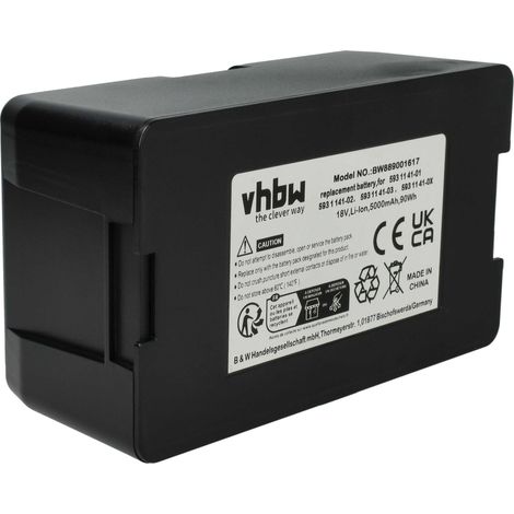 vhbw Batterie compatible avec Husqvarna Automower 430XH, 430X (à partir de 2019/2020), 420 ab BJ 2020 robot tondeuse tondeuse (5000mAh, 18V, Li-ion)