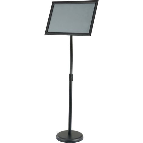 Mophorn-Schilderständer, 11 x 17 Zoll. Vertikal und horizontal verstellbar. Robuster Standfuß. Mit runder Basis. Für Ausstellungen, Werbung und den Einsatz im Freien. Schwarz.