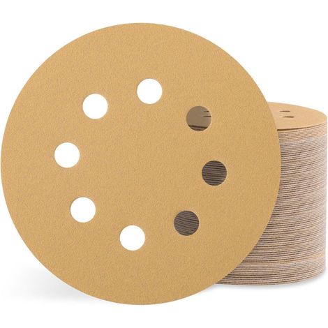 Schleifpapier 125mm Klett 240 Körnung 100 Stück 8 Loch P240-100 Stück (1/5)