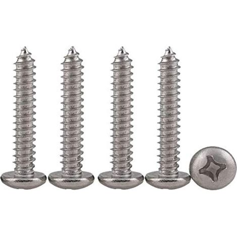 Vis Autotaraudeuses à Tête Bombée 100 Pièces M5 X 20 Vis En Inox Terrasse Vise à Bois Cruciformes En Acier Inoxydable 304 Filetage Complet Fixations (1/5)