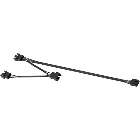 Câble d'extension pour ventilateur PWM 4 broches, câble répartiteur robuste pour ventilateur PC PWM 4 broches, pour une durée de vie prolongée et des configurations stables, noir (Noir) (1/5)