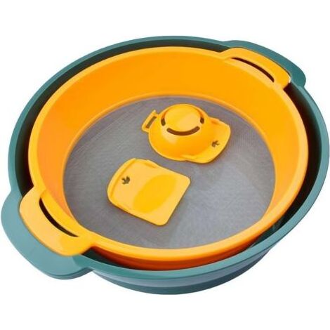 Lot de 4 plateaux de coupe pour cannabis avec passoire, design empilable, économiseur d'espace, plateau de coupe léger avec maille pour la cuisson dans la cuisine (1/5)