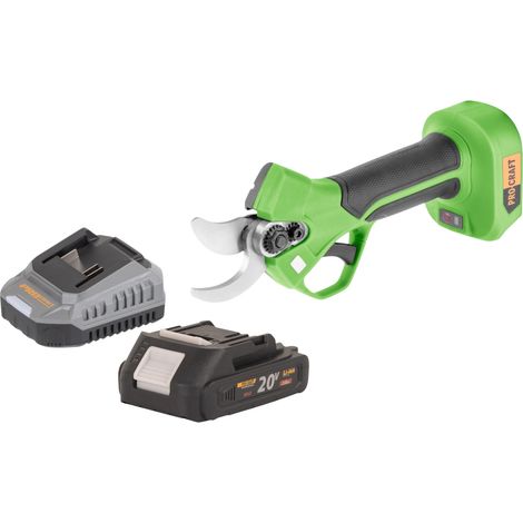 Tijeras para ramas a batería Procraft ES22Libb 20 V 25 mm sin escobillas + 1 batería de 2,0 Ah + cargador (1/5)