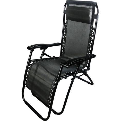 Garden Friend Sdraio Siesta pieghevole multiposizione 65x90x110h cm Nero (1/6)