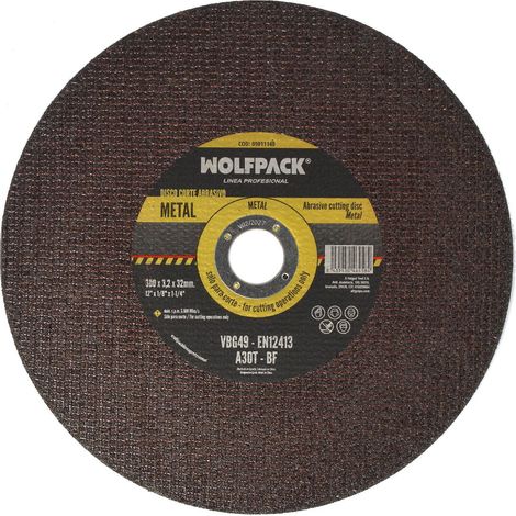 disco corte abrasivo  metal ø 300 x ø 32 mm. espesor 3,2 mm. disco radial / amoladora universal con todas las amoladoras (1/5)