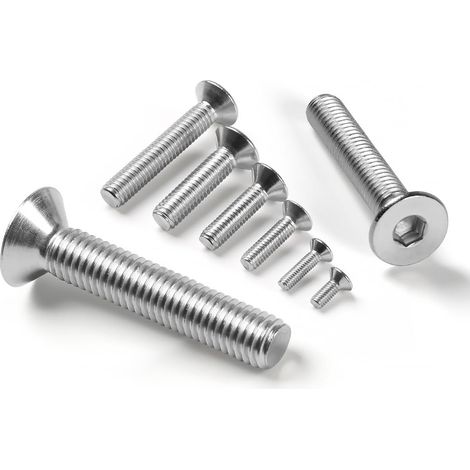 Vis à Tête Fraisée M6x12mm, 20 Pièces Vis Hexagonales Acier Inoxydable A2 V2A Filetage, Inox 304 Six Pans Creux Métrique Cylindrique Boulon (ISO10642 / DIN7991) (1/5)