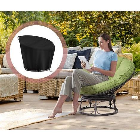 Housse de protection pour fauteuil papasan, en rotin, imperméable, coupe-vent, durable, pour fauteuil suspendu - Pour fauteuil suspendu - 119 x 89/46 cm (1/5)