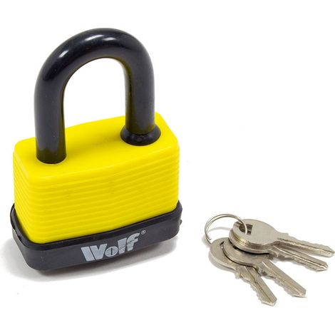65mm Padlock Wolf Heavy Duty Hardened Steel Security Lock with Keys (1/5)