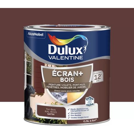 Peinture DULUX VALENTINE Ecran+ Bois Ton bois 0,5 L (1/4)