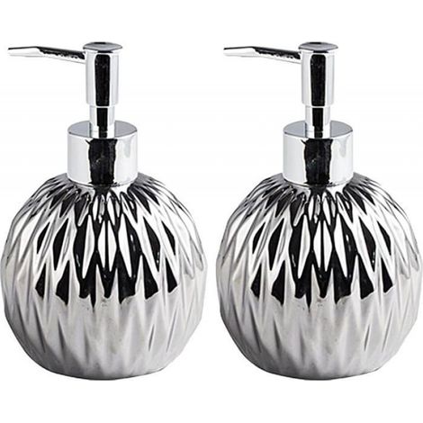 Distributeur De Savon - Céramique - 400 Ml - Salle De Bain - Lot De 2 (1/4)