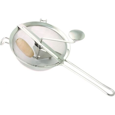 Colador Kelomat con bola de madera Ø20 cm tamiz de doble malla de acero inoxidable (1/2)