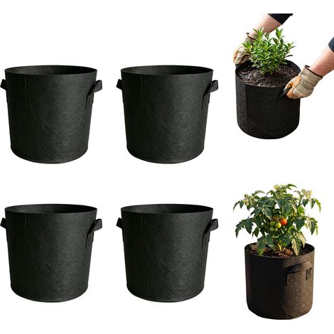 Sacs de plantation – pots de fleurs en tissu renforcé avec poignées, respirants et résistants, idéaux pour la culture de légumes en intérieur et en extérieur. Durables et de haute qualité. (1/5)