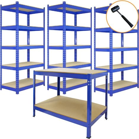 Blue Racking Bay Unit 5 Tier 3 x 120cm & 2 x 90cm Heavy Duty