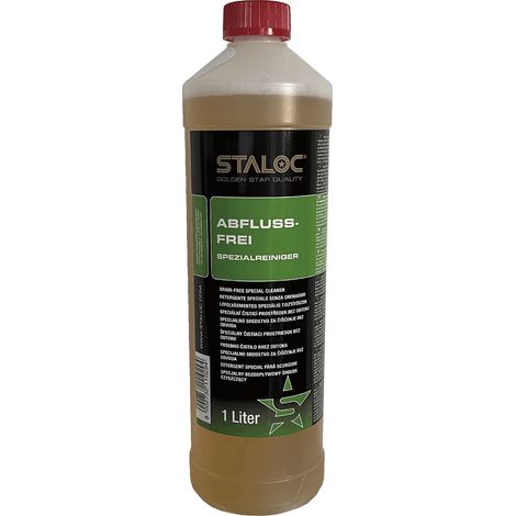 Staloc Rohrreiniger zum Abflussreinigen ideal für verstopfter Abfluss - Abflussfrei Spezialreiniger 1 Liter
