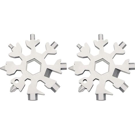 Cadeaux pour hommes - Outil multifonction 18 en 1 en forme de flocon de neige, gadgets pour hommes, cadeaux de Noël, petit cadeau original pour hommes, papa (lot de 2) (1/5)