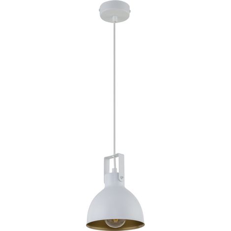 Suspension spot rétro loft blanc/or Mars Sigma E27 15W