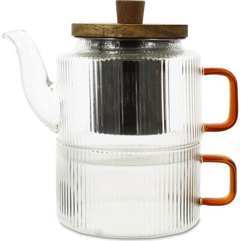 Théière 40cl avec une tasse en verre 25cl, KARL (1/4)