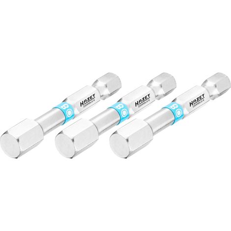 Embout-tournevis (bit) Hazet 2204NSLG-8/3, hexagone massif 6,3 (1/4 pouce), profil à 6 pans intérieurs, 8 mm, nombre d'outils : 3 (1/4)