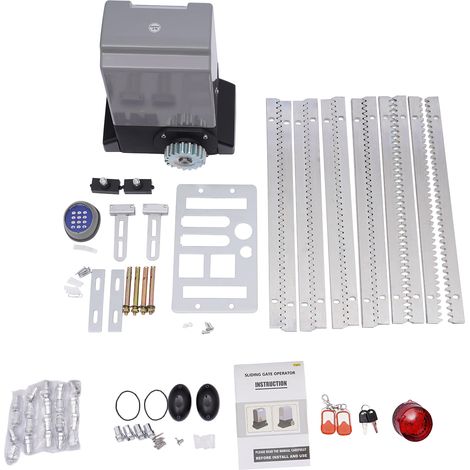 Ouvre-portail coulissant électrique, motorisation de portail automatique avec 2 télécommandes, pour portail de maison, jardin et résidence - 550W 220V (1/5)