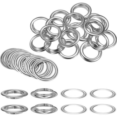 20 ojales, 40 mm de diámetro, metal plateado, para cortinas, cuero, bolsos. (1/5)