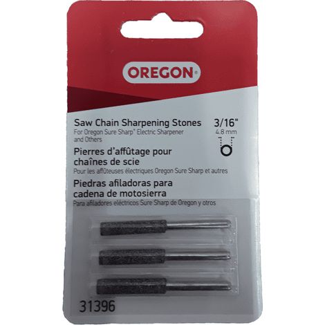 Lot de 3 pierres à aiguiser non filetées pour tronçonneuse 3/16' - OREGON 31396
