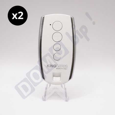 Lot de 2 King Gates Télécommandes Stylo 4K Blanche - Fréquence 433.92 MHz - 4 Canaux - Sécurité Rolling Code - Portée jusqu'à 150m - Compatible Portails et Portes Motorisées (1/5)