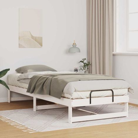Cadre de lit-Structure de lit Blanc 80 x 220 cm Pin massif 576415 (1/5)
