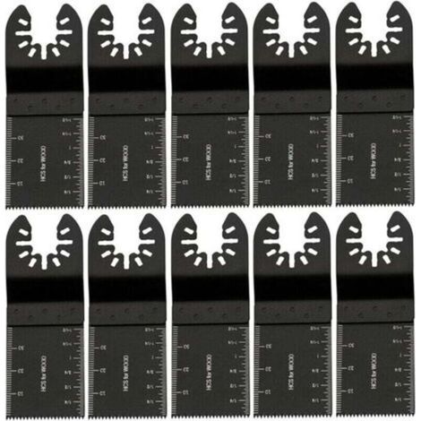 Lames oscillantes multi-usages 34 mm, outils multifonctions en acier carbone pour le sciage, la découpe, le grattage, le façonnage, le polissage et l'élimination des joints (10 pièces)