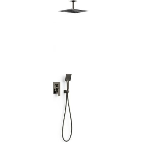 Kit mitigeur encastré 2 voies Rapid‑box pour douche Project Noir Métallisé - TRES 22138003KM