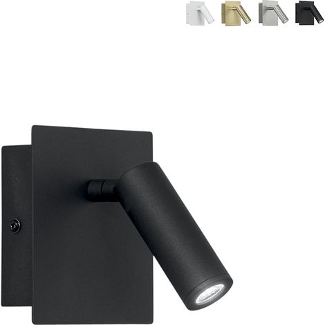 Metall-Wandleuchte mit schwenkbarem LED-Spot Dickens - Schwarz (1/3)