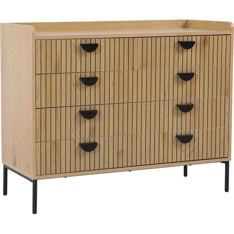 Commode à 5 tiroirs en MDF décor mélaminé bois (1/5)