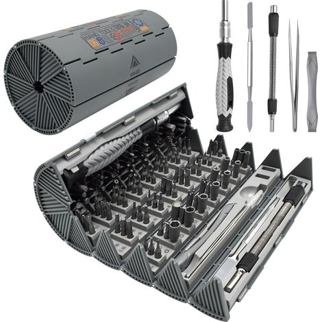 Kit Tournevis Précision 126 en 1 Outils Magnétiques, Sac de Rangement, Réparation Électronique PC, Smartphone, Montre