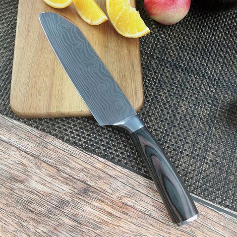 Couteau de chef japonais 22 cm bois manche bois - Découpe précise (1/4)