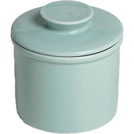 Beurrier en céramique avec couvercle - Boîte à beurre de style français pour beurre à tartiner, compatible lave-vaisselle, Bu (1/5)