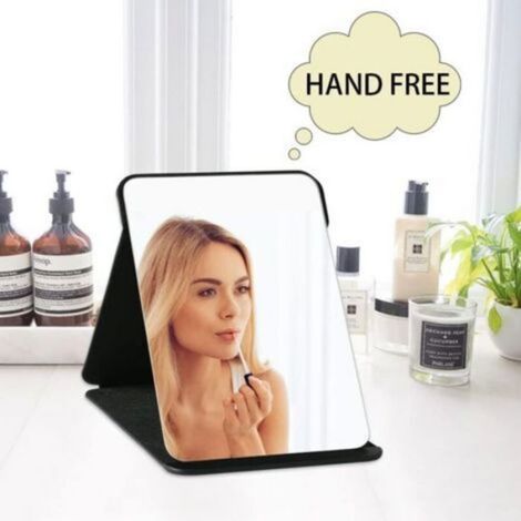 Miroir De Maquillage - 25,5 X 18 Cm - Verre HD - Pliable Avec Support - Pour Voyage Et Table - 1 Pièce (1/5)