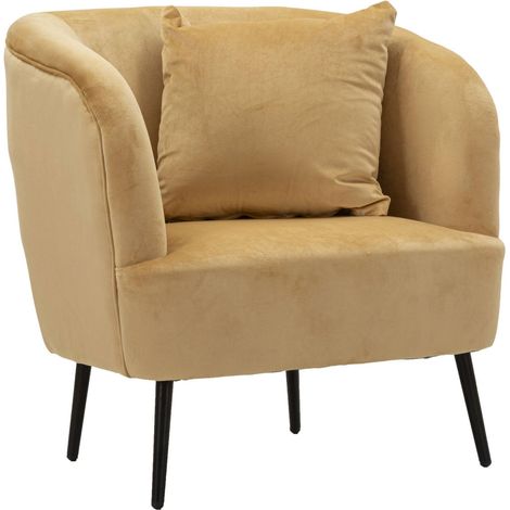 Dmora - Poltrona Landi, Seduta imbottita, Divano singolo da salotto, Sedia con braccioli, 73x66 h78 cm, Marrone e Nero